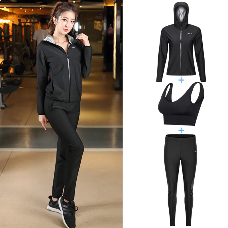 Sweat Suit for Men and Women, Sauna Exercise, Gym Suit, Fitness, Weight Loss, Anti Rip, Hooded Slim Tracksuits, Tops/Bottom