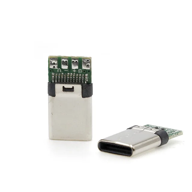 Rodzaj USB c złącza męskie żeńskie Jack Tail usb wtyk męski zaciski elektryczne spawanie DIY dane akcesoria kablowe 24 pin