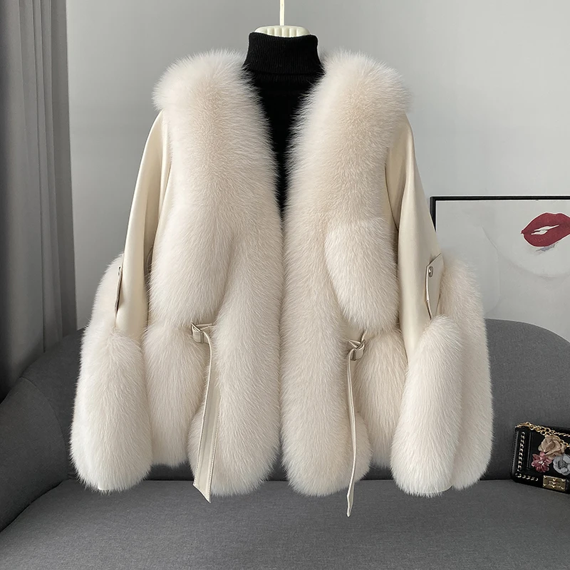 ZDFURS*New Fox Fur coat fur integrated coat temperament young style куртка зимняя женская пуховик женский 2021