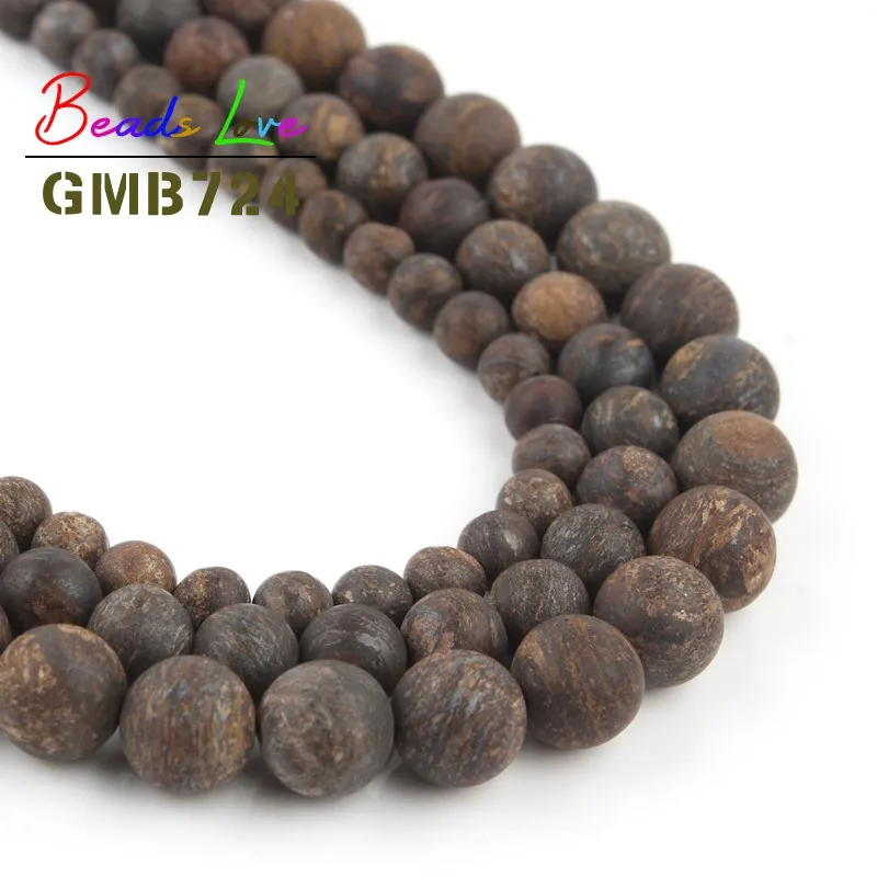 Natural Stone Dull Polish Matte Bronzite Jaspers Round Loose Beads Diy Bracelet Necklace For Jewelry Making 4 6 8 10 12mm 15‘’