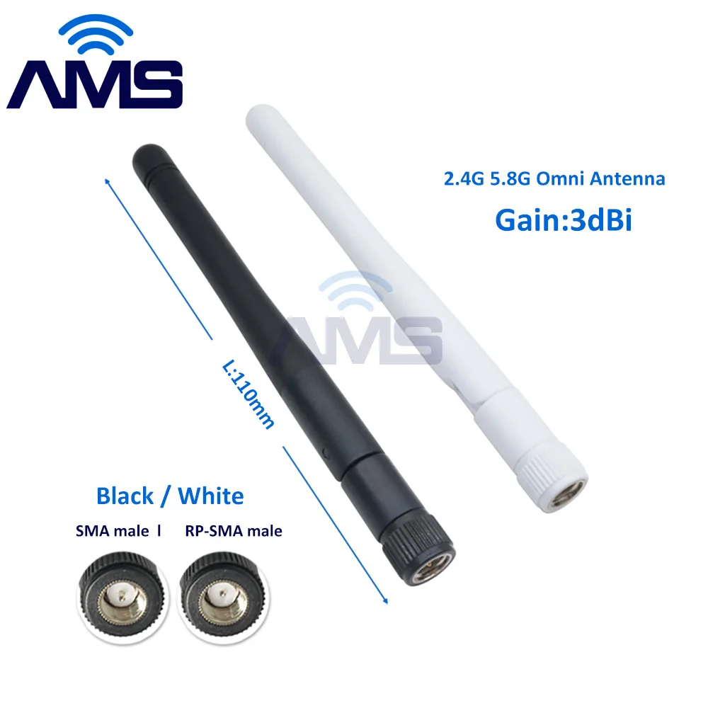 

AMS Factory Wholesale SMA male 2.4g 5.8g 433/868/915Mhz zigbee omni wireless router aerial 3dBi mini antenna for communication