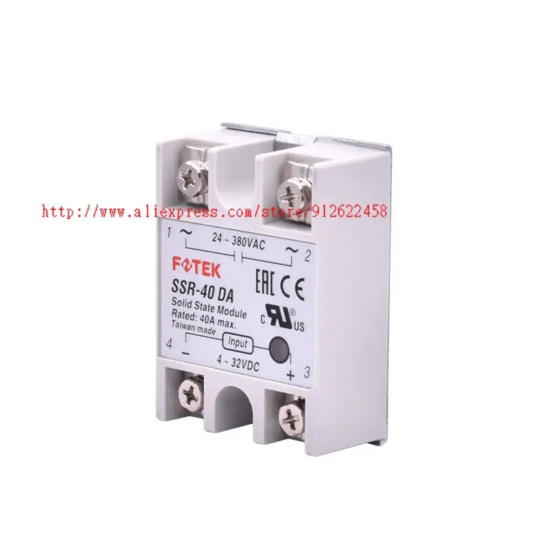 

10 pcs SSR-40DA FOTEK Single-Phase Solid State Relay 40A DC control AC SSR40DA