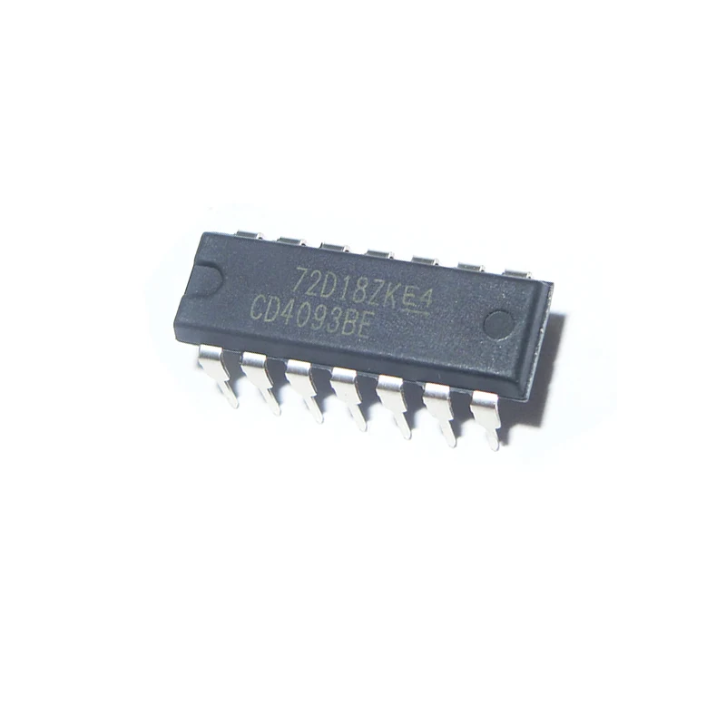 10PCS/LOT CD4093BE CD4093 DIP-14 Four-way 2-input NAND Logic Chip New Good Quality Chipset In Stock