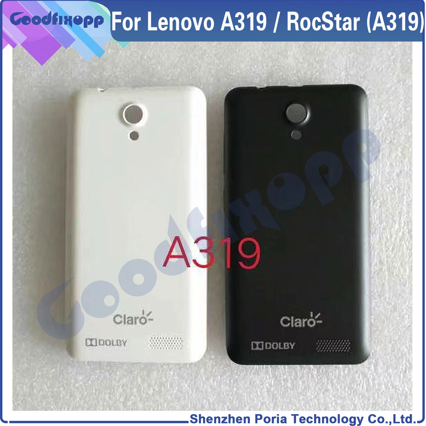 100% AAA For Lenovo A319  Back Battery Cover Door Housing Case Rear Cover For Lenovo  RocStar Replace Repair Cover + Logo