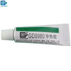 Tubo blando de aluminio de curado rápido, pegamento adhesivo térmico de silicona para LED VGA ST10, color blanco GD9980, peso neto de 10 gramos