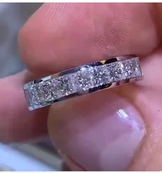 Luxury Ring Pave AAAAA Cz 925 Sterling Silver Engagement Wedding Rings for Women men Vintage Party Jewelry Gift