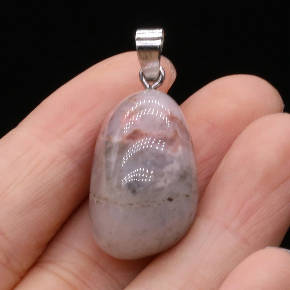 Natural Semi-precious Stone Pendant Irregular Cherry Blossom Agate for DIY Jewelry Making Necklace Size15x20-18x25