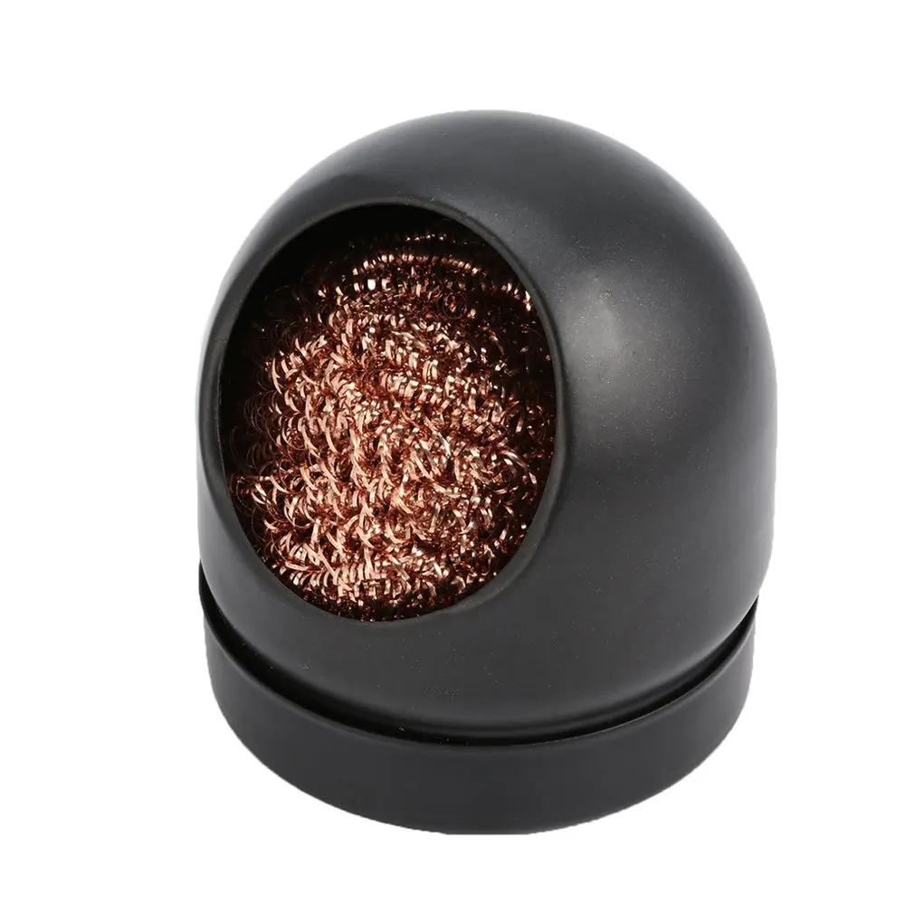 Fio de metal com suporte conjunto soldagem desoldering solda ponta do ferro dross cleaner limpeza bola de aço malha filtro estanho remover