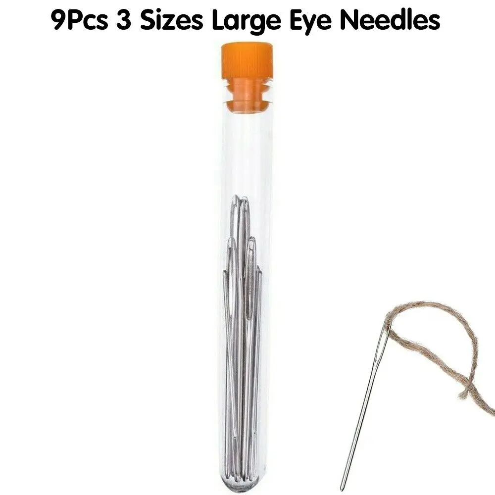 9Pcs Portable Sewing Needles Large Eye Hand Blunt Needle Embroidery Darning Yarn Easy to Handle Durable Smooth PM0092