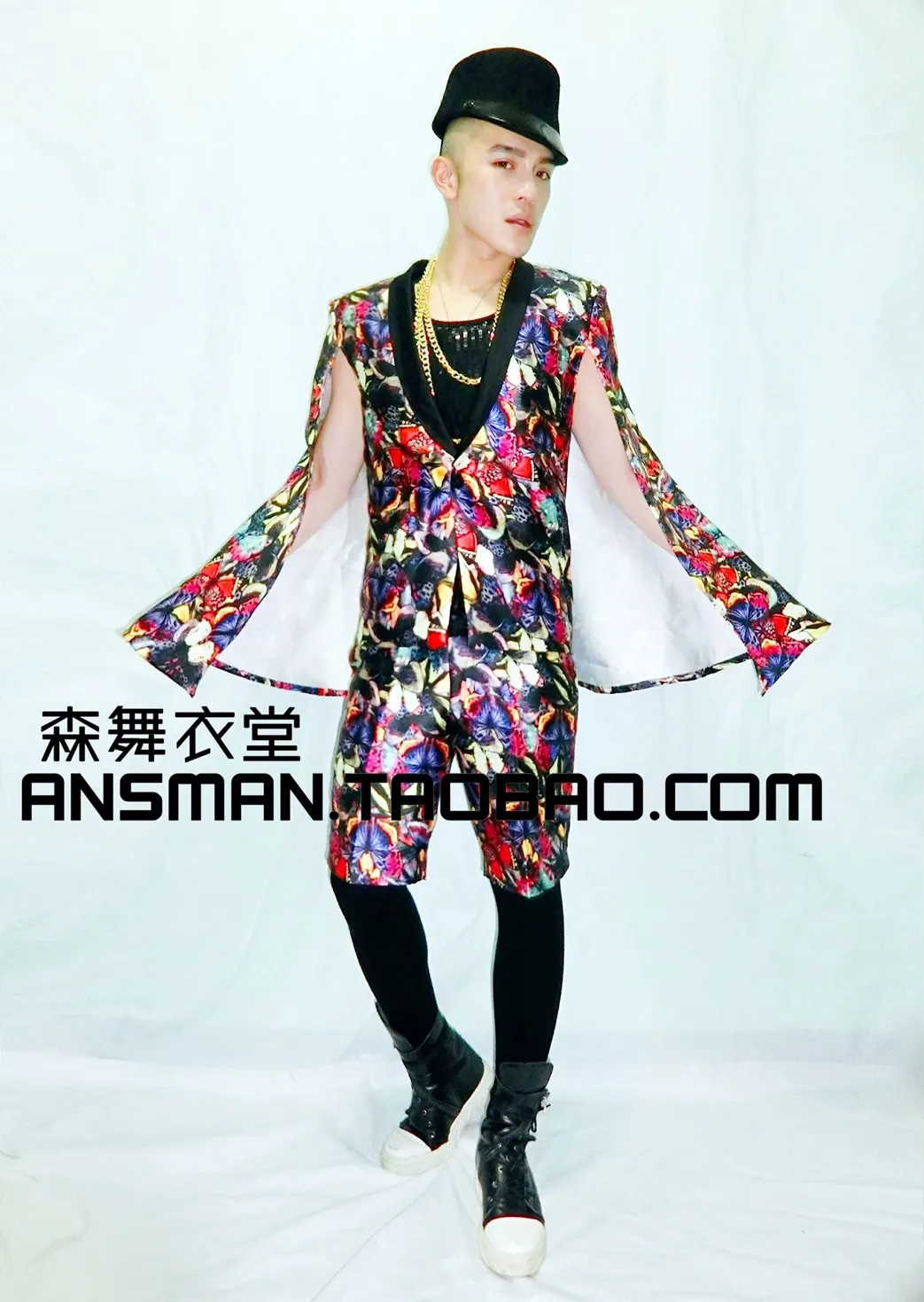 Male singer DJ nightclub Quan Zhilong GD same paragraph Butterfly life suit suit cloak suit costume