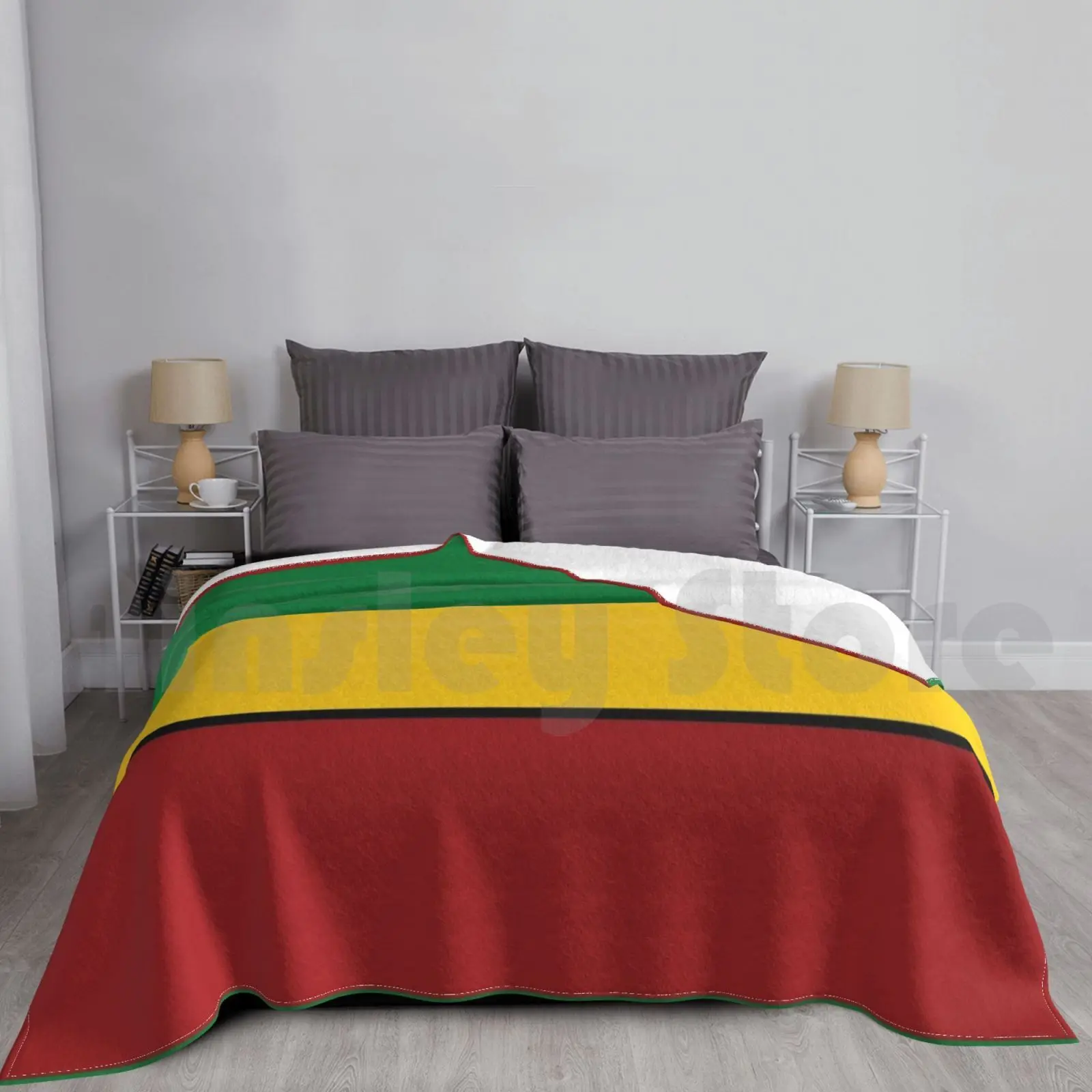 Rasta Stripes Blanket For Sofa Bed Travel Rasta Stripes Rasta Rasta Jah Lion Tuff Lion Order Reggae Ethiopia