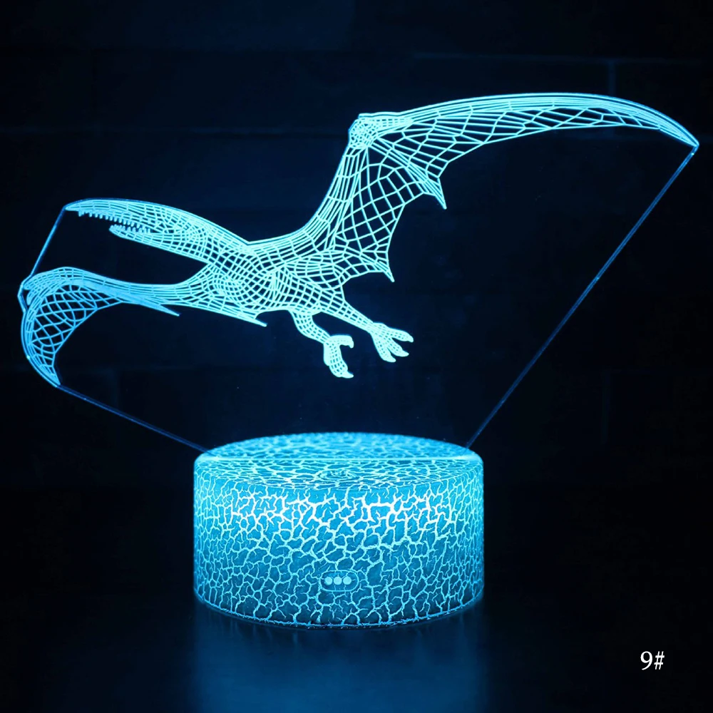 3D LED lampka nocna seria dinozaury 16 kolor 3D lampka nocna pilot lampy stołowe zabawki prezent dla Kid Home Decoration D23