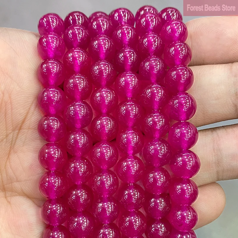 Natural Stone Jasper Beads Treasure Red Chalcedony Jades Round Beads DIY Bransoletka do tworzenia biżuterii 15 "Strand 4 6 8 10 12 14MM