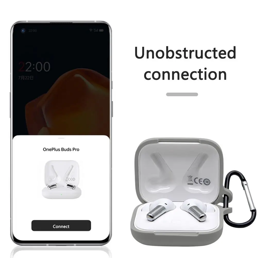 กรณีซิลิโคนสำหรับ OnePlus ชุดหูฟังป้องกันผิวสำหรับ OnePlus Buds Pro หูฟัง Anti-Lost บลูทูธที่รองรับ