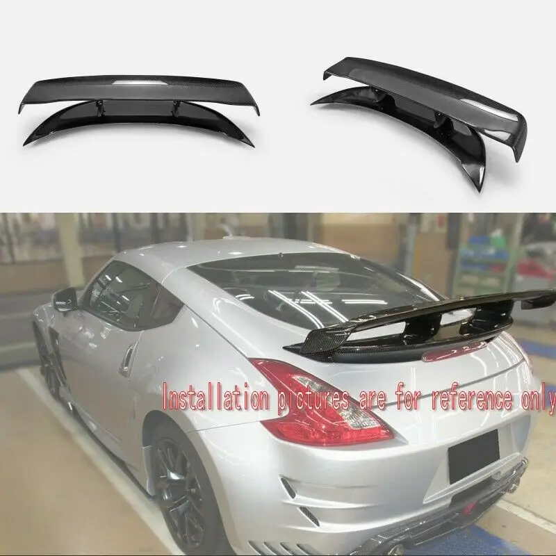 For Nissan Fairlady 370Z Z34 09-17 VS Style Carbon Fiber Rear Trunk GT Spoiler Wing Addon Diffusers Trim bodykits