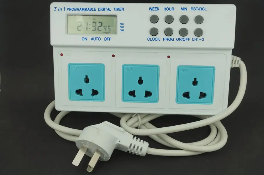 7 Days Digital Timer Switch 240V Automation Electric Programmable 2200W 3 Way