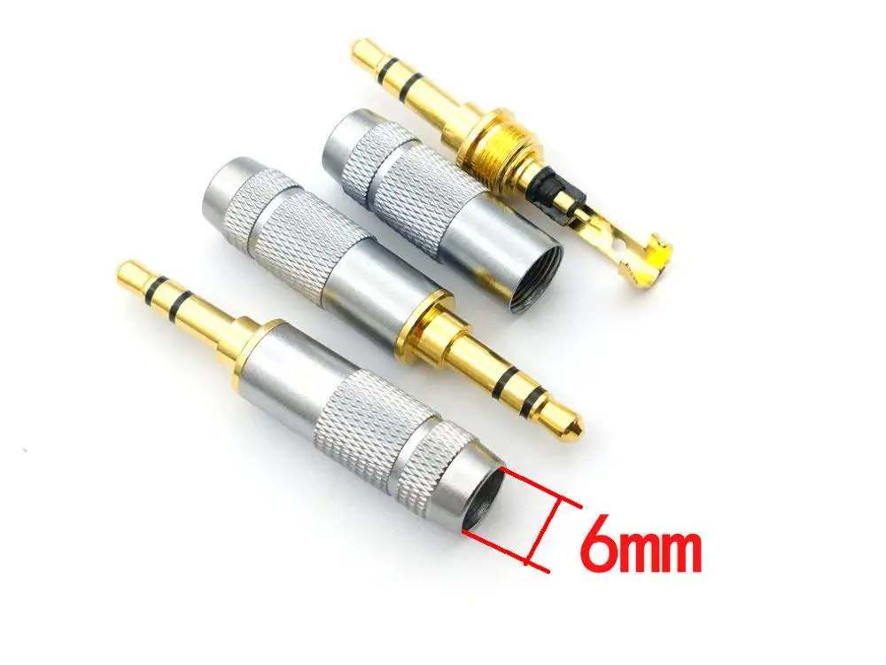 100pcs Gold plated Stereo 3.5mm Repair Headphone Plug Cable Audio connector