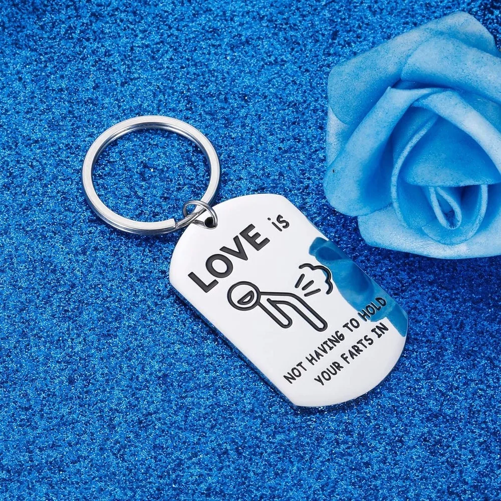 Funny Boyfriend Girlfriend Gift Keychain for Husband Wife Couple Keyring for Fiance Fiance Family Rude Character Valentine Gift