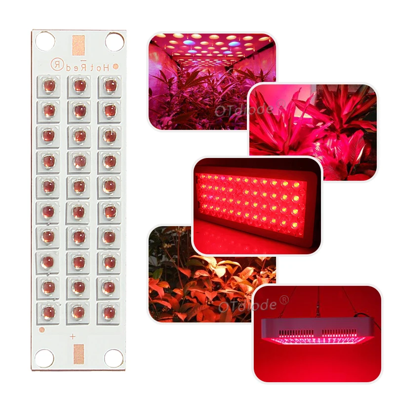 20W 30W 50W 100W Grow LED COB Chip Deep Red 660nm DIY Plant Fruit Growth Light Lamp SMD Diode 55*15mm With Copper Substrate