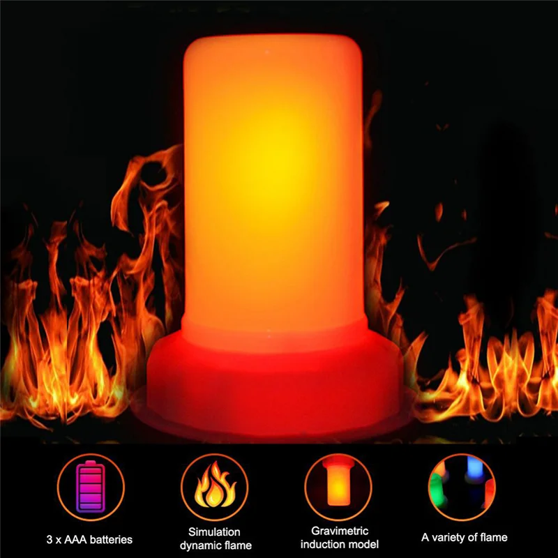 LED Flame Bulb 1500K 5V Fire Effect Flickering Emulation Light Good Visual Creating Atmospheric Effect