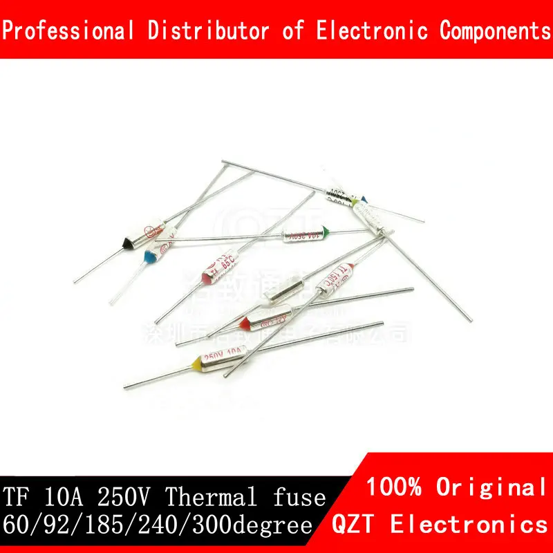 10Pcs TF Thermal Fuse RY 10A 250V Temperature 65C 85C 92C 105C 100C 120C 130C 152C 165C 172C 185C 192C 200C 216C 240C 280C 300C