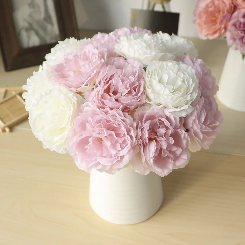 peony artificial artificial silk flowers for home decoration wedding bouquet for bride high quality fake flower faux living room