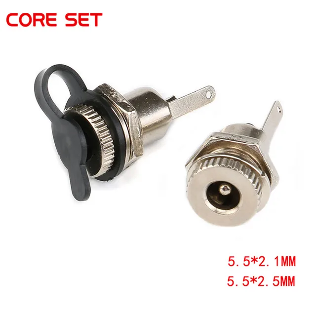 5/1 szt. DC099 5.5x2.1mm Gniazdo zasilania DC Żeńskie Złącze do montażu panelowego metalowe 5.5*2.1 5.5*2.5