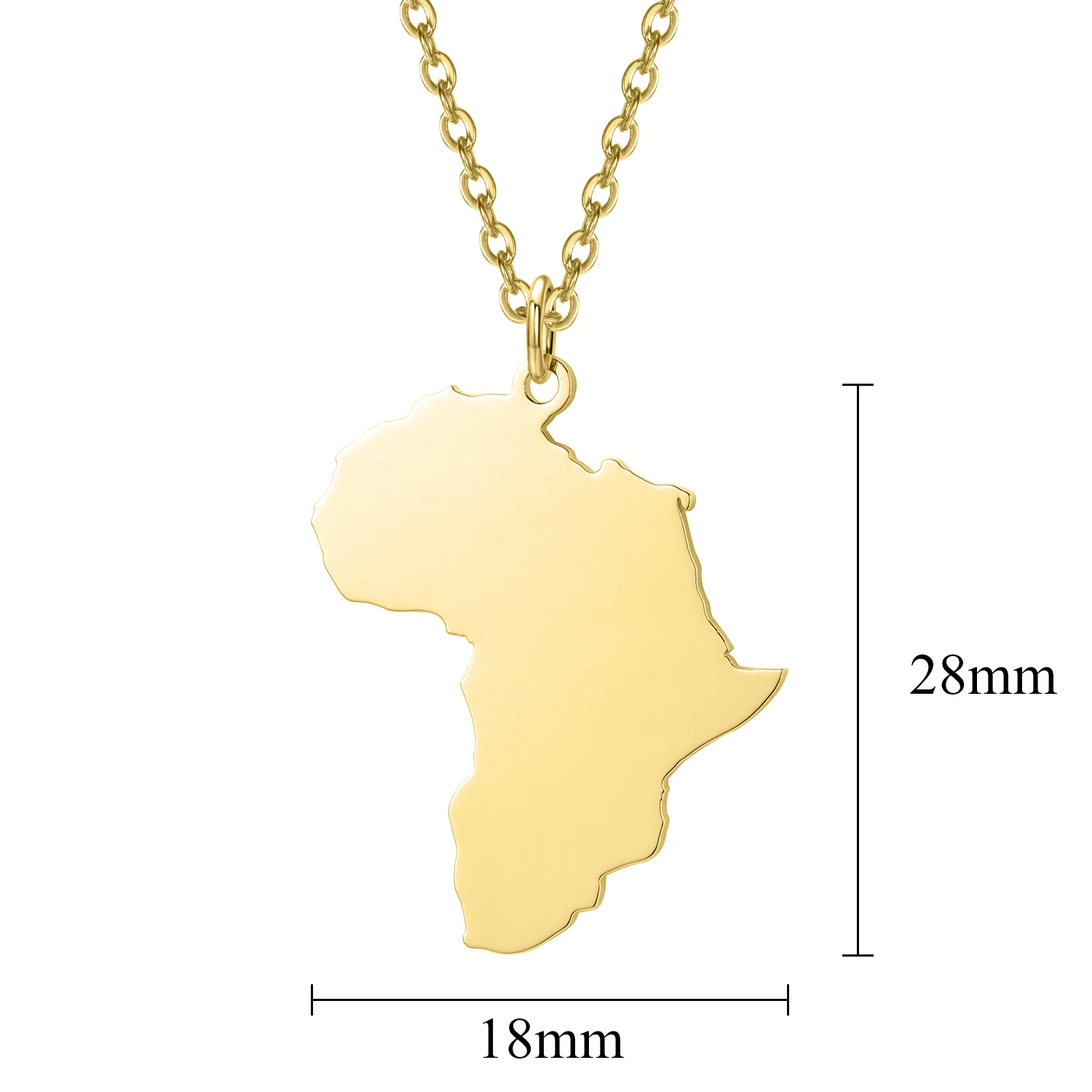 Africa Map Necklace for Women South African Pendant Gold Stainless Steel Necklaces Charms Clavicle Chain Jewelry Men