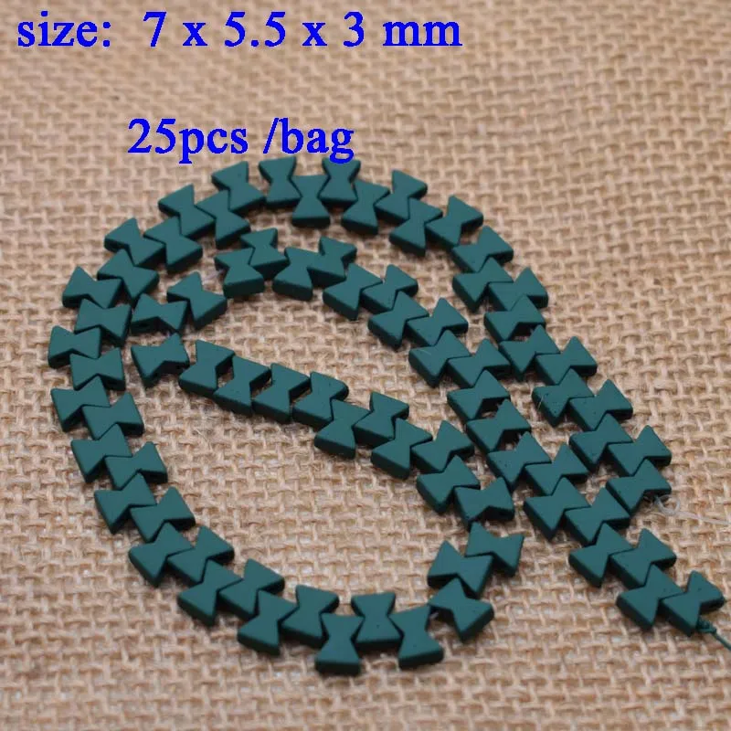Rubber Color 7x5.5x3mm Two Holes Natural Stone Hematite Beads Loose Spacer Beads For Jewelry Making DIY Bracelet
