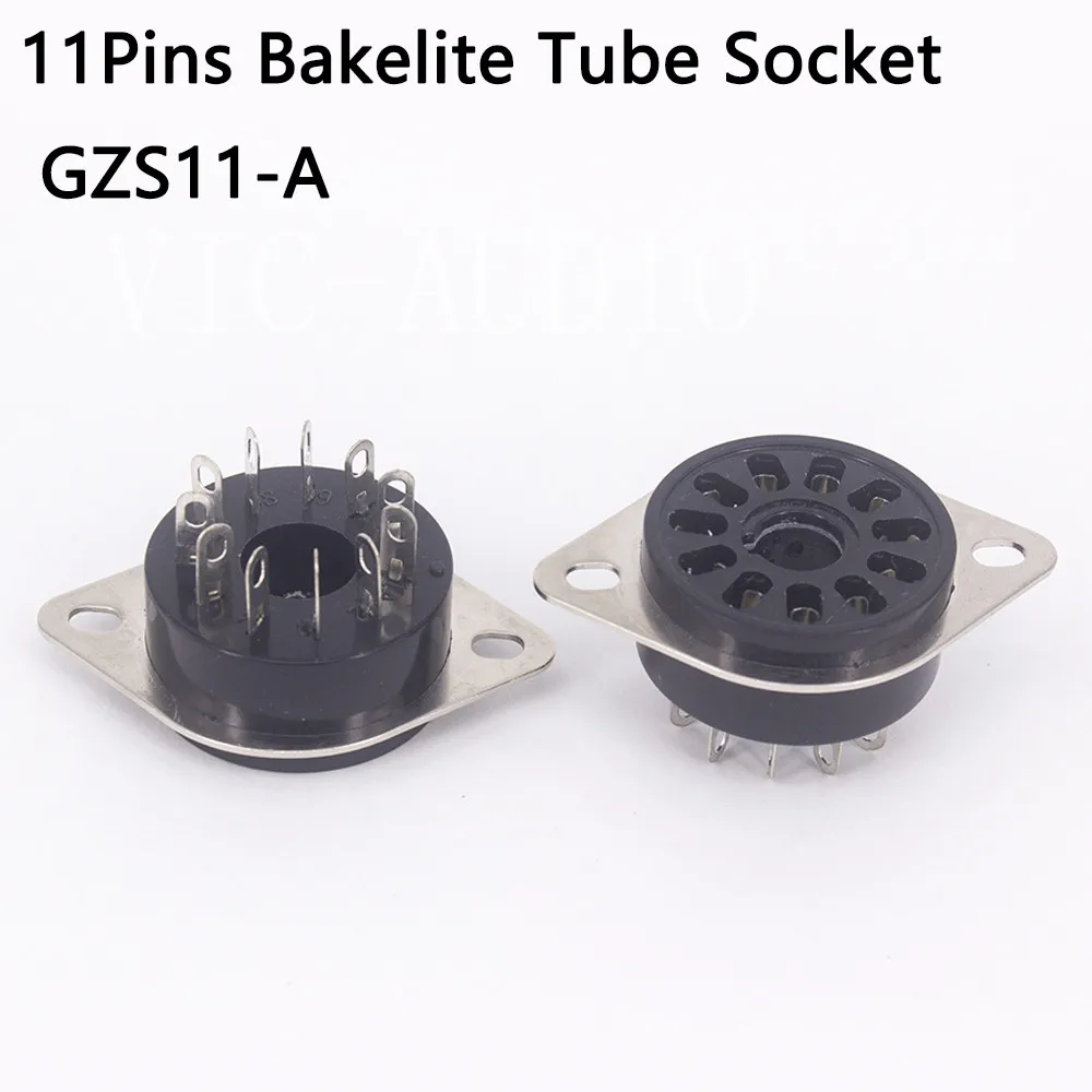 1PC Bakelite 11 Pins Tube Socket GZS11-A Electron Tube Socket Vacuum Tube DIY HIFI Audio Amplifier