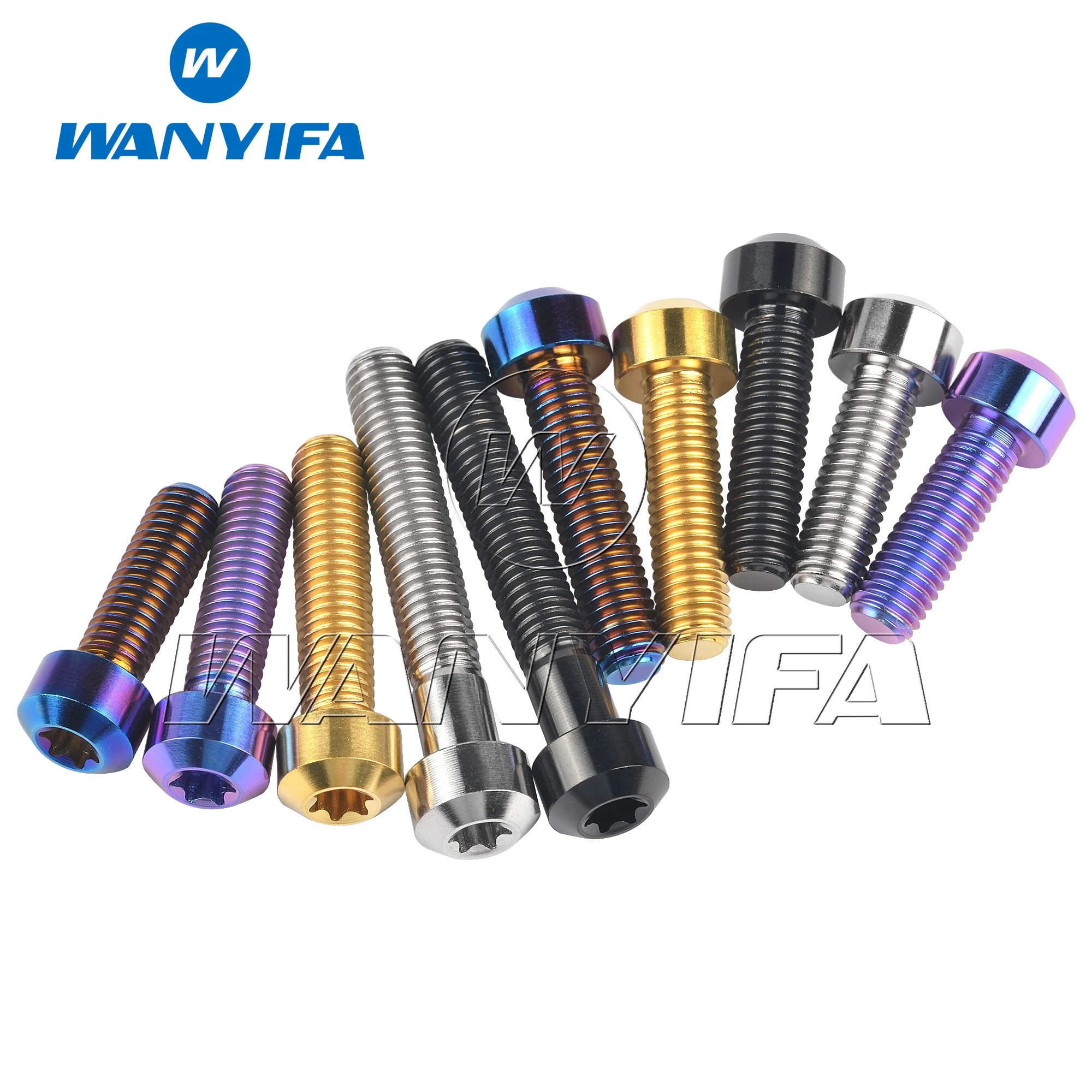 Wanyifa Titanium Ti Bolt M8x10/15/20/25/30/35/40/45/50mm Torx T40 Screw for Motorcycle Car Refit Fastener