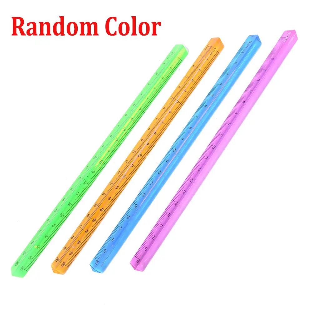 Synthetic Quartz 20cm for School Students Straight Crystal Drafting Accessories Kids Gift Triangular Ruler Stationery Supplies