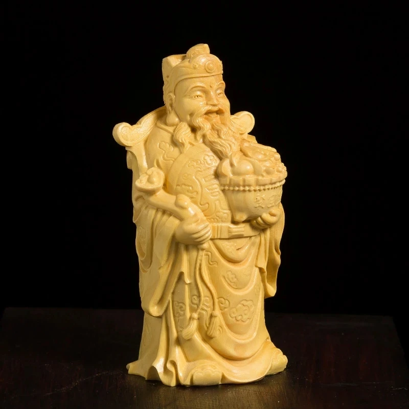 

Home Statue Art Sculpture 8cm Feng Shui Sculpture Solid Wood Buddha Boxwood Carving Chinese God of