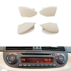 Lèvent de bouton de radio CD pour Fiat 500, blanc ivoire, crème, moule de garniture, retrait de la couverture, remplacement de voiture, adapté pour Fiat 500, 2008 + 4 pièces