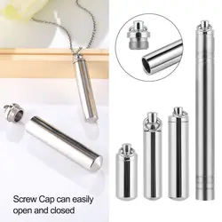 Stainless Steel Cylinder Tube Perfume Vial Pendant Pill Case Wishing Bottle Ashes Urn Aromatherapy Jewelry Lucky Memorial Gift