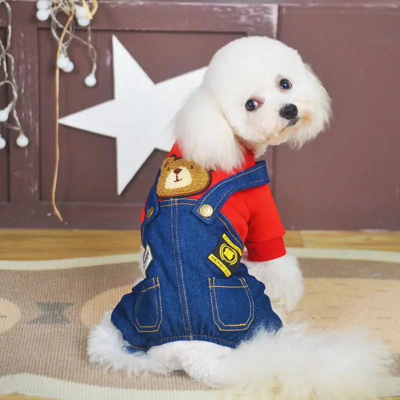 

Dog Costume Clothes, Cute Denim Overalls for Small & Medium Pets, Boy & Girl Dogs Coats Jeans T-Shirts Sweatshirts