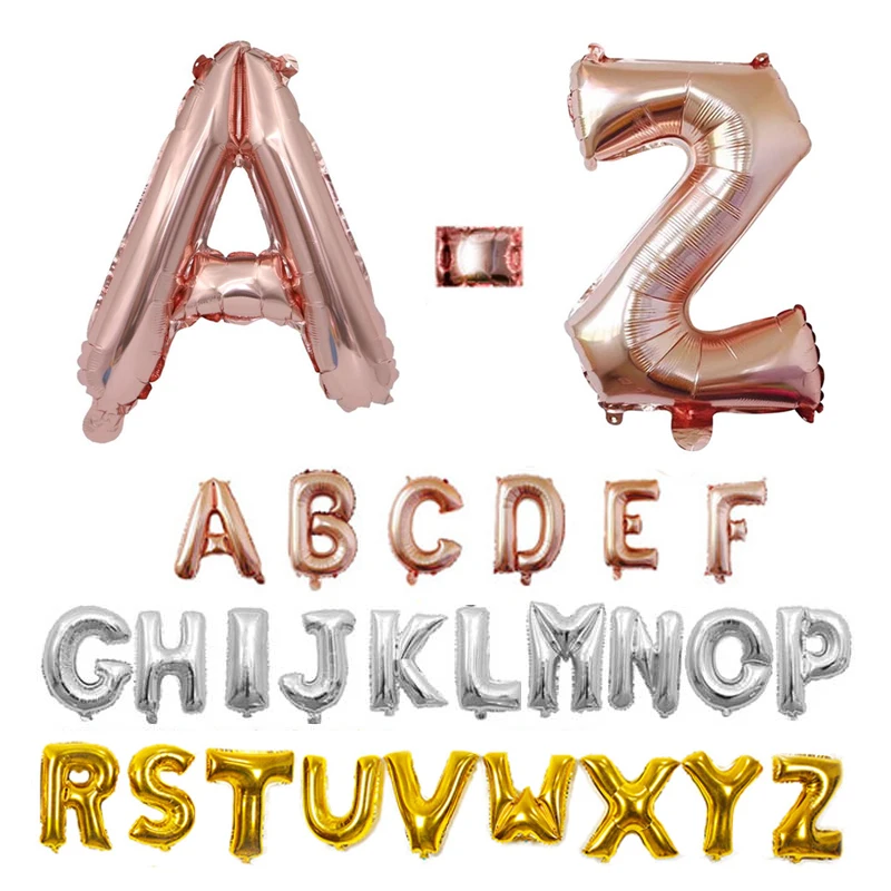 16 32 40 pouces feuille lettre ballons A-Z Air hélium Alphabet ballon chifes joyeux anniversaire décorations de mariage nom adulte ballon  15