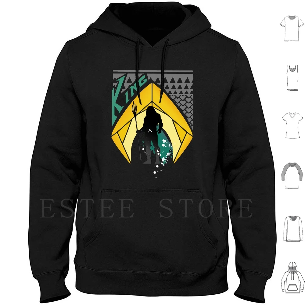 Sudaderas con capucha King Of The Seas de manga larga King Seas Ocean Man Black Aqua Super Bat Nerd Superhéroes Comics Queen Sharks