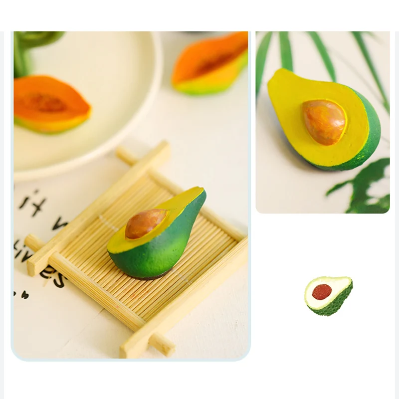 Creative magnet refrigerator cartoon lovely 3d simulation fruit papaya durian avocado magnet decoration magnet home decoration image 5