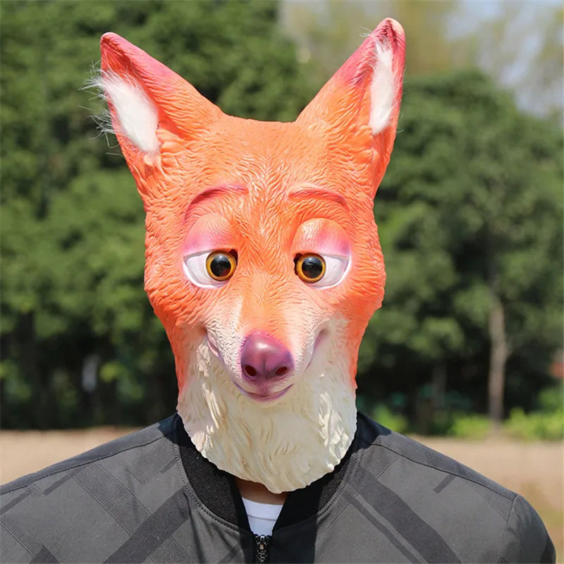 

Funny Cute Dog Mask Fox Head Mask Animal Head Latex Party Fox Dog Mask Kid Party Halloween Cosplay Mask Fancy dress up costume