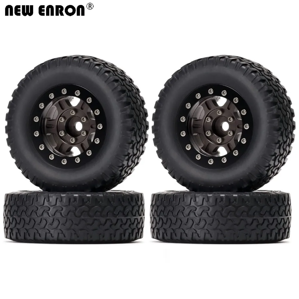 

NEW ENRON Alloy 1.55inch 6 Spokes Beadlock Wheels Hub & Rubber 78mm Tires for RC Car 1/10 TAMIYA CC01 TF2 LC80 jimny Axial 90069