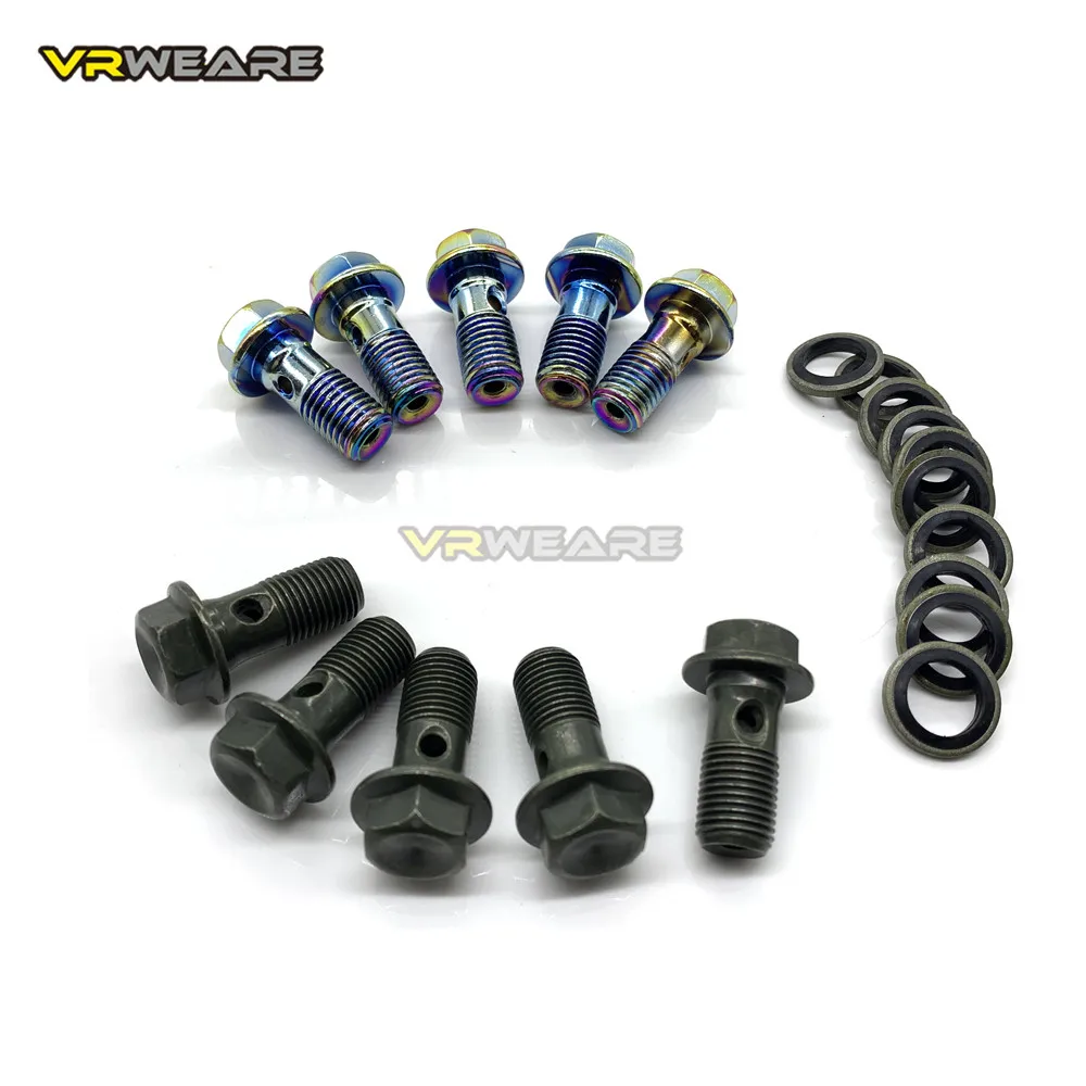 Stainless Motorcycle Brake Caliper banjo bolt Oil Drain Screw M10x1.25mm M10x1mm For Brake hose Caliper Master Cylinder