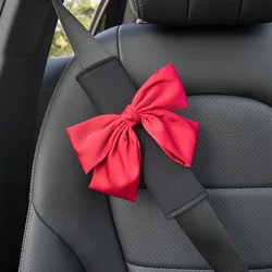 1pc Big Bowknot Universal Car Safety Seat Belt Cover Breathable Ice silk Shoulder Pad Styling Seatbelts Protective Car Accessory