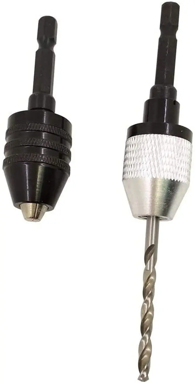 4Pcs 0.3-6.5mm trapano senza chiave Chuck cacciavite adattatore per cacciavite a percussione 1/4 ''Hex Shank Drill Bit Tool convertitore a cambio rapido