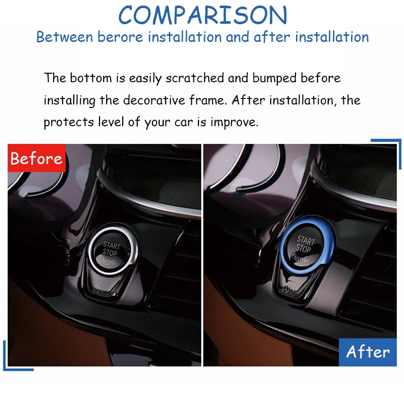 Aluminum Alloy Multimedia Buttons Covers Engine Start Stop Trim Decals For BMW G30 G32 X3 G01 X4 G02 2018 2019 2020 Accessories