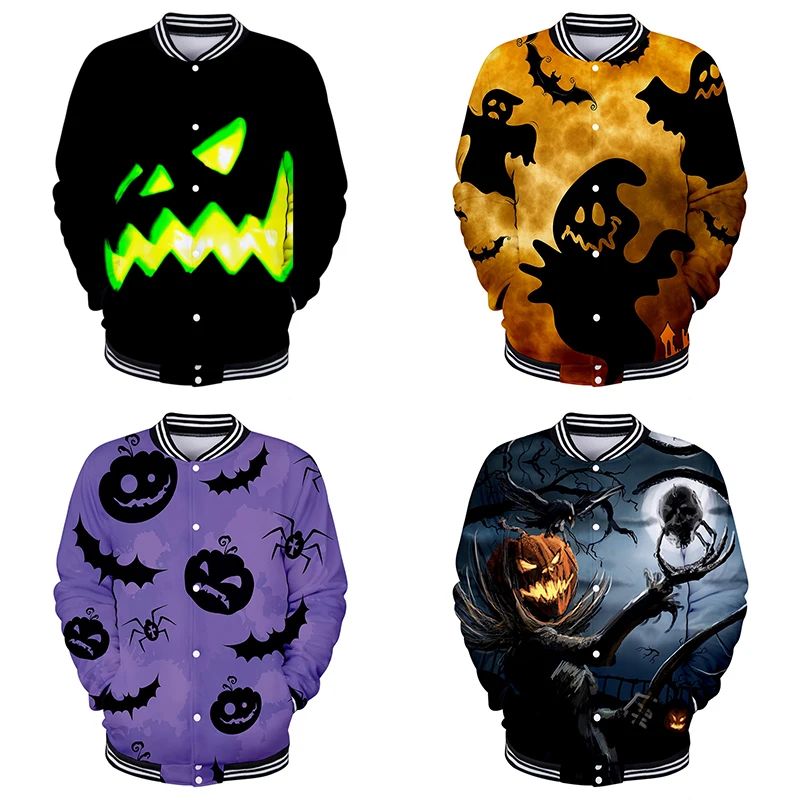 

3d Baseball Jacket Coat Halloween Costume Fashion Hip Hop Men Women Hoodie Sweatshirts Pocket Long Sleeve 3D Hoodies Jackets Top