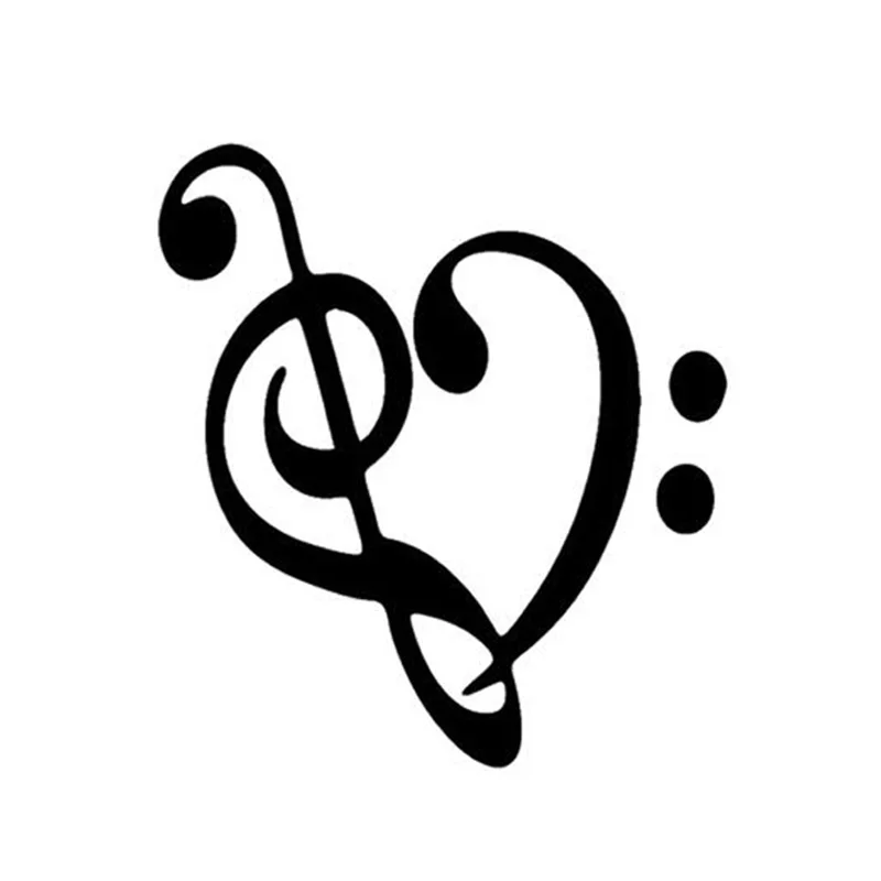 

SZWL музыкальные сердечки тройные ключи автомобильные наклейки автомобильные мотоциклетные декоративные наклейки аксессуары черный/белый винил 13 см * 14 см