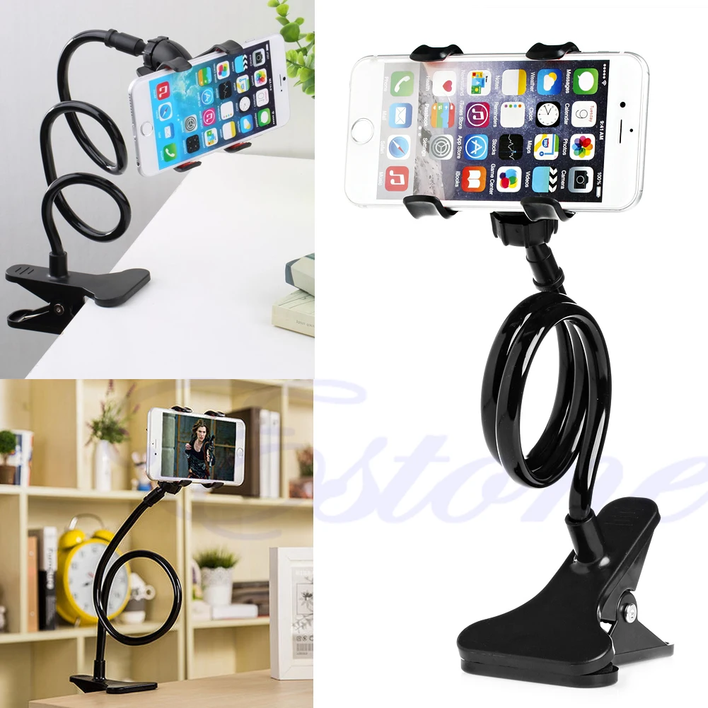 

Universal Lazy Mobile Phone Gooseneck Stand Holder Stents Flexible Bed Desk Table Clip Bracket for Phone Flexible Holder Arm Hot