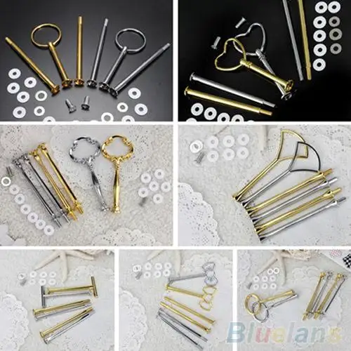 

1 Set Cake Plate Stands Multistyle 2/3 Tier Plate Handle Fitting Hardware Rod Tool Cake Plate Stand Wedding Birthday Cake Stand