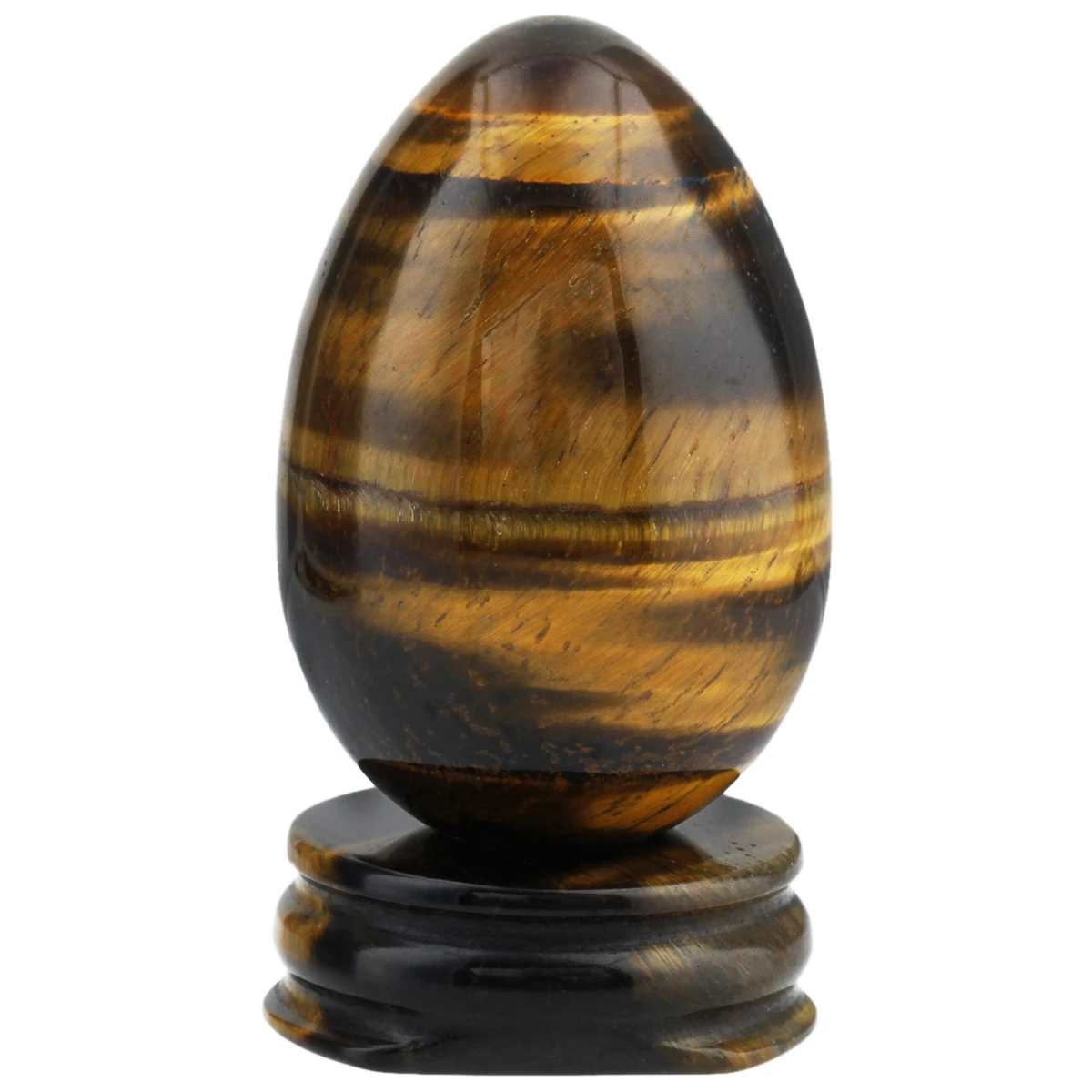 

1.7" Natural Crystal Stone Egg Sphere with The Materials Stand Healing Meditation Chakra Balancing Home Jewelry Decoration